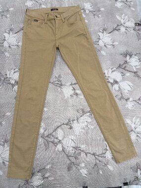 Polo Ralph Lauren Tompkins Skinny Jeans 25 Tan Khaki Stretch Mid Rise